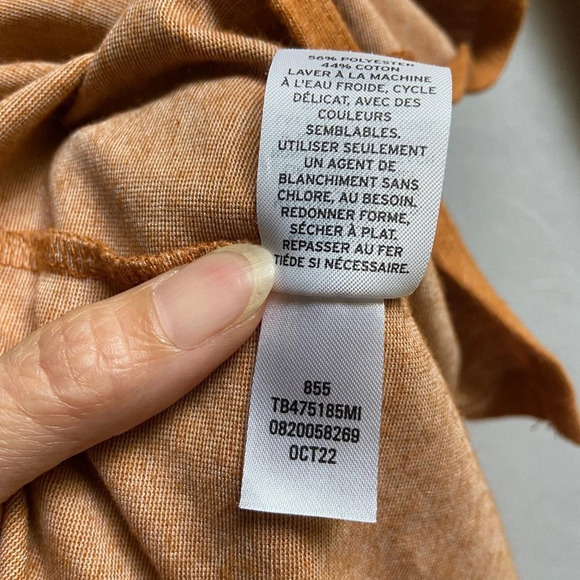 Treasure & Bond long sleeve ruched side slit scoop neck dress Sz  M - Picture 8 of 11